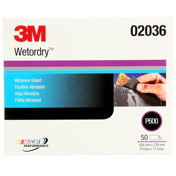 3M™ Wetordry™ Abrasive Sheet 213Q  02036 P600  9 in x 11 in (22.86 cm x 27.94)