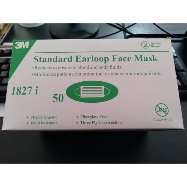 Masker Pernapasan 3M 1827 i Standar Earloop Face Mask